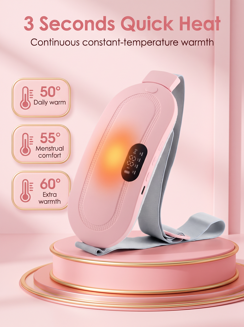 Lunenza Comfort Belt™ — Cordless Heat + Massage